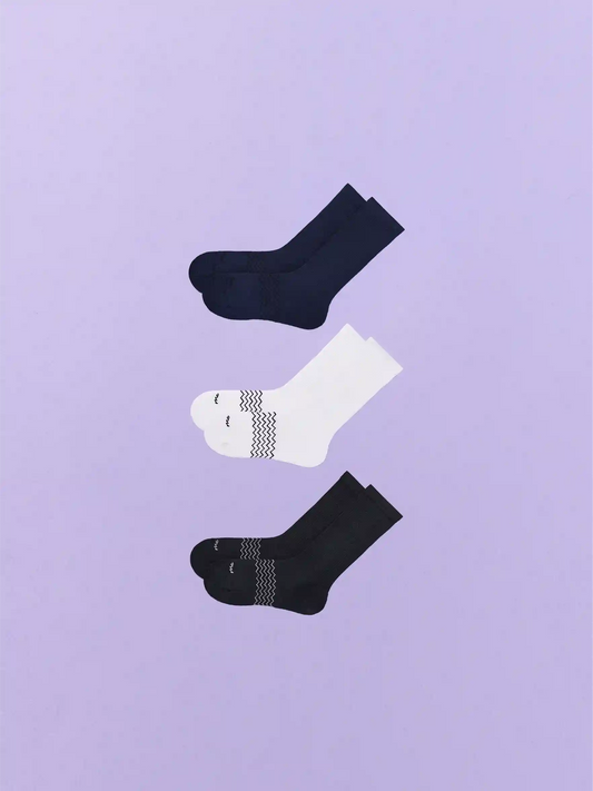 Essential Crew Sock 3-Pack | White/Dark Sapphire/Black Pack