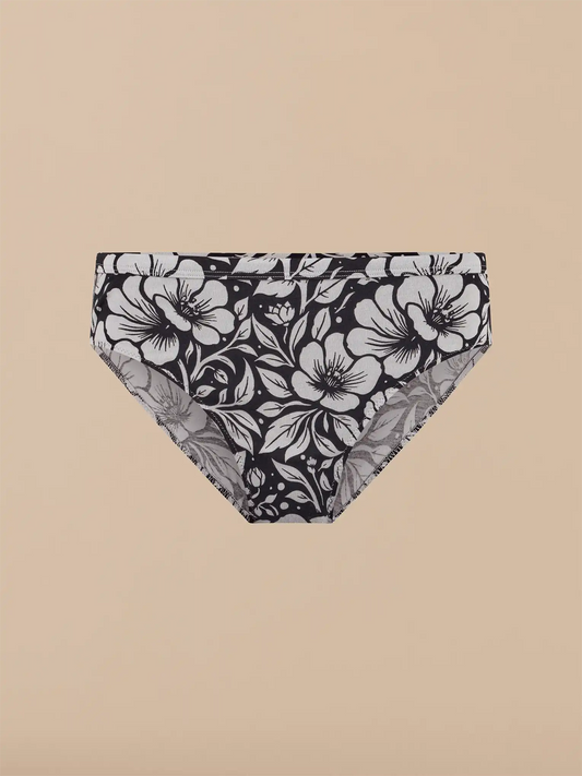 TrueCotton Mid-Rise Bikini | Midnight Bloom