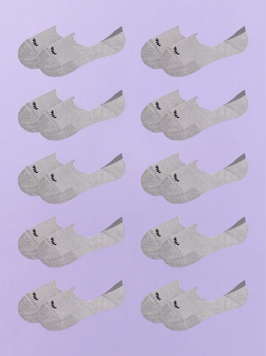 Essential No Show Sock 10-Pack | Heather Grey Pack