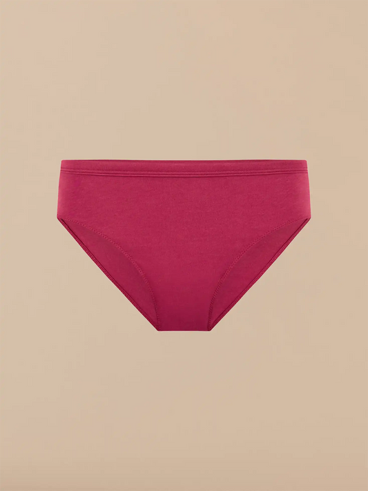 TrueCotton Mid-Rise Bikini | Red Plum