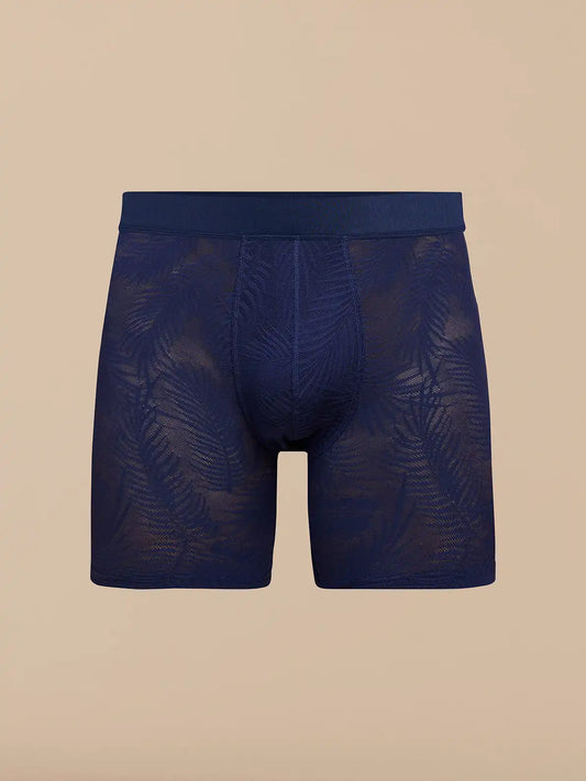 All Over Lace Boxer Brief | Navy Feather