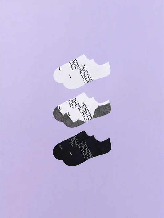 Essential Ankle Sock 3-Pack | White/White Stripe/Black Pack