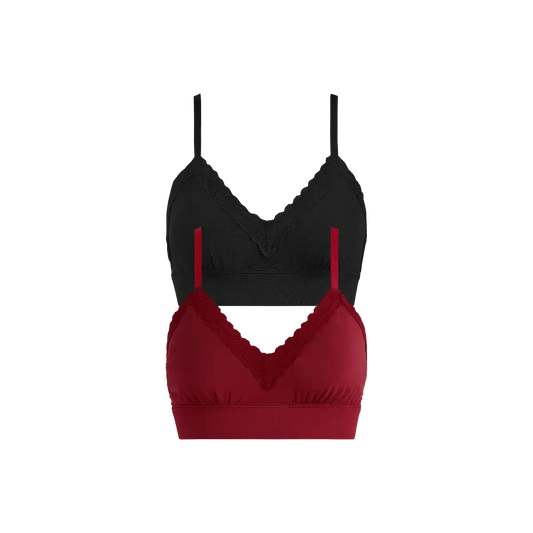 UltraModal™ Lace Plunge Bralette 2-Pack | Black/Cabernet Pack
