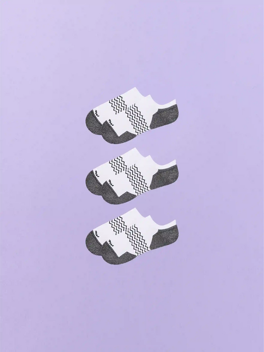 Essential Ankle Sock 3-Pack | White Stripe Pack