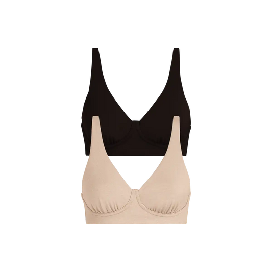 UltraModal™ FeelFree Longline Bralette 2-Pack | Black/Sand Dune Pack