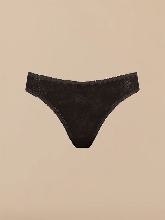 All Over Lace V-Front Thong - New | Midnight Webs