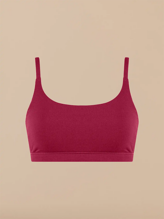 TrueCotton Scoop Bralette | Red Plum