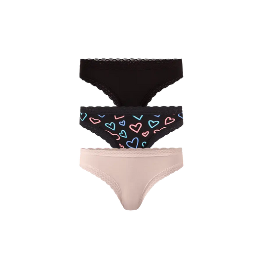 UltraModal™ Lace Tanga 3-Pack | Electric Hearts Pack