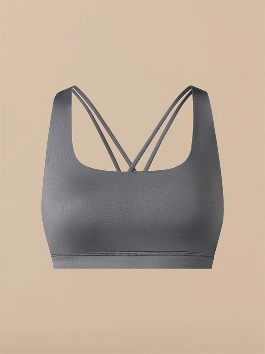 Breathe Strappy Back Bralette | Grey