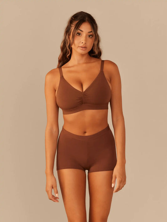 Curvy UltraModal™ FeelFree Ruched Bralette | Walnut Shell/Walnut Shell