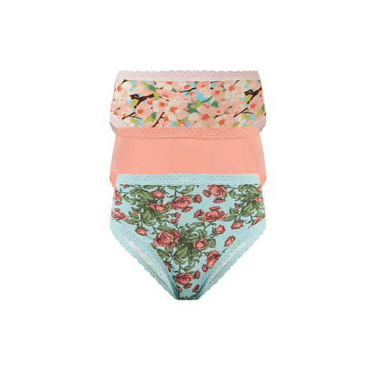 UltraModal™ Lace High Waisted Cheeky Bikini 3-Pack | Blossom Pack