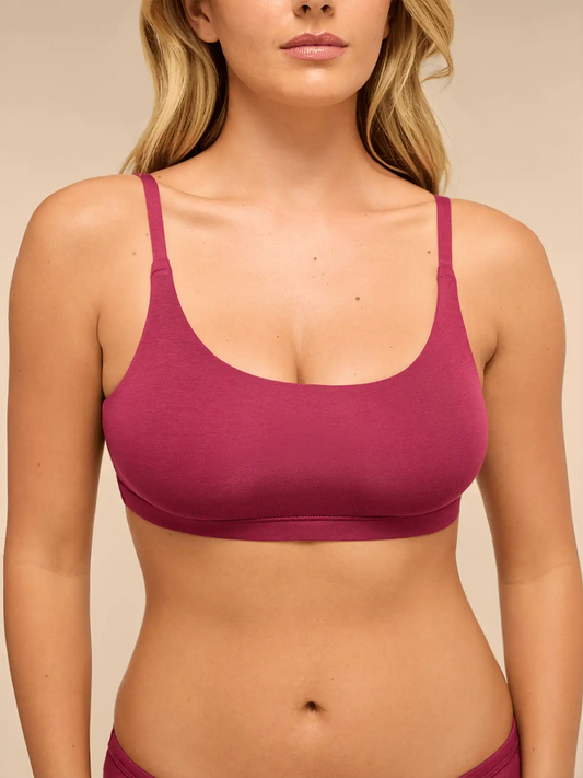 TrueCotton Scoop Bralette | Red Plum