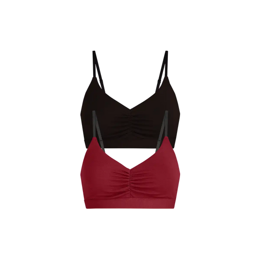 UltraModal™ FeelFree Ruched Bralette 2-Pack | Black/Cabernet Pack